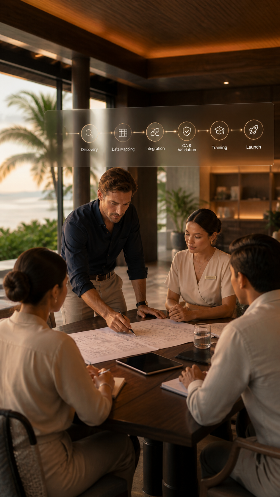 Four stage commercial method for hospitality growth